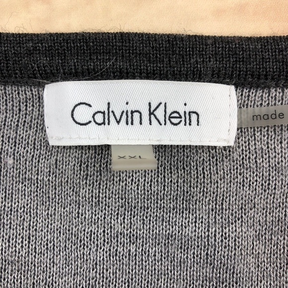 Calvin Klein Sweater SZ XXL Cardigan Gray Long - Picture 7 of 8